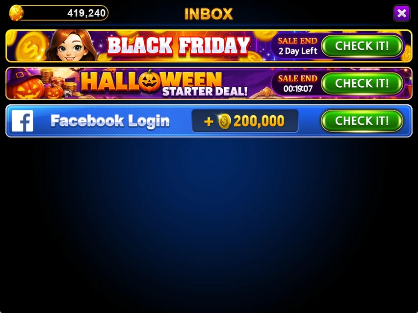 INBOX · Gifts and promotions