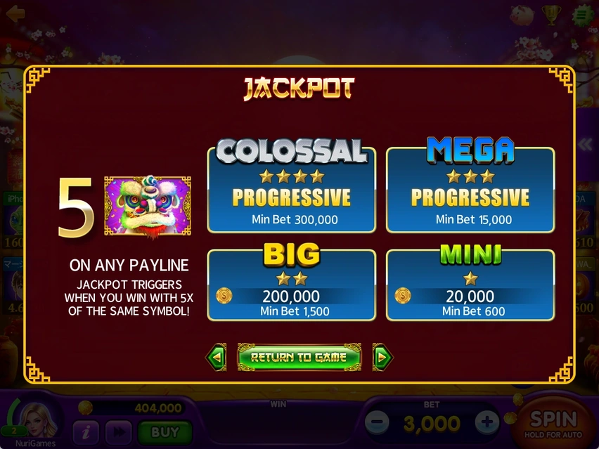 JACKPOT · Jackpots and bet conditions